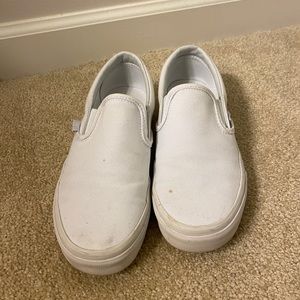 White Slip-On Vans